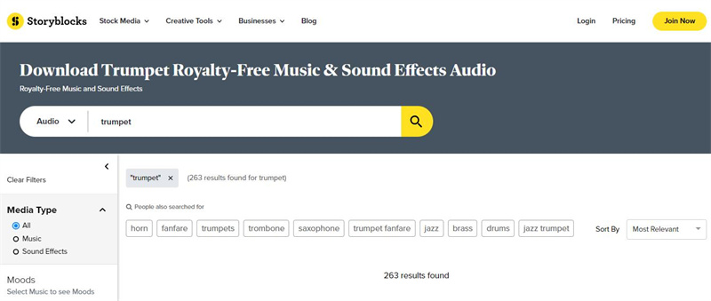 Storyblocks トランペット 音