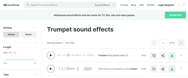 Soundsnap トランペット 音