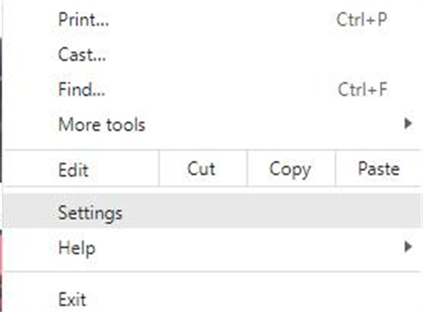 زر الإعدادات