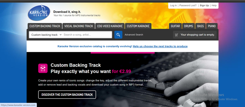 instrumental backing tracks