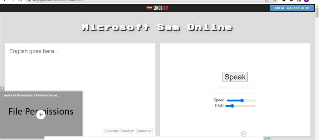 how to use microsoft sam tts with lingojam