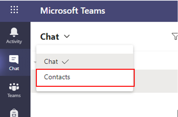Microsoft에서 연락처 섹션 찾기