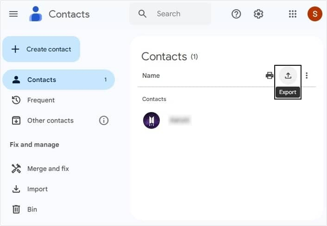 Skype 연락처 전송