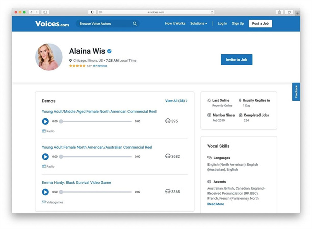 voix narrateur en ligne