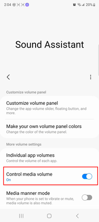 turn on the control media volume