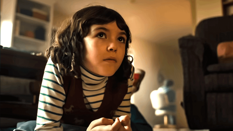curious younger sister exploring animatronics