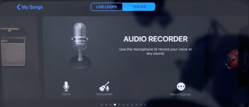 scroll left and select the audio