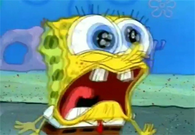 spongebob scared face