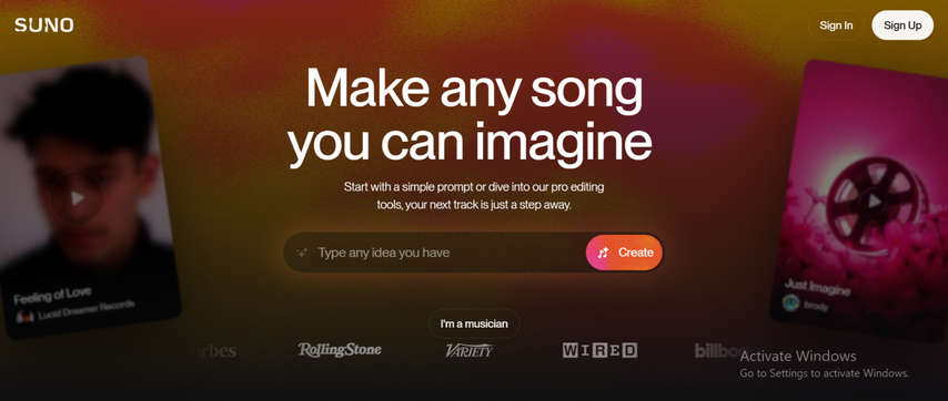 create songs from text and lyrics