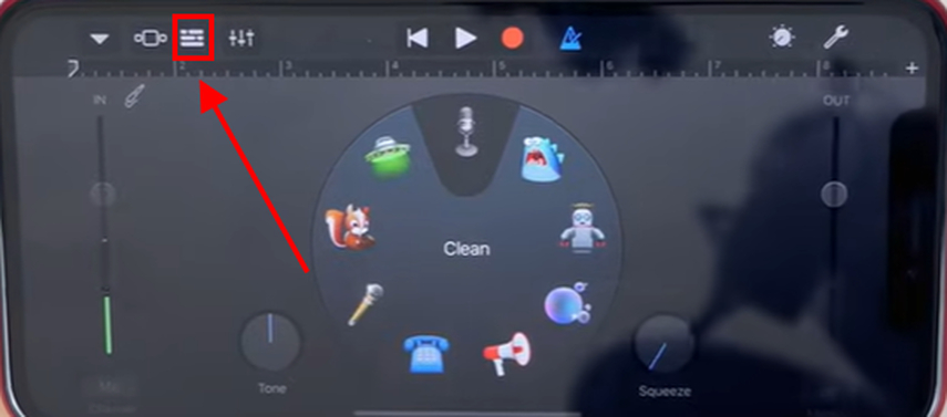 tap the grid icon on the top left