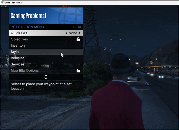 access interaction menu on computer