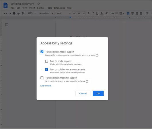 how to do speech to text on google docs ipad