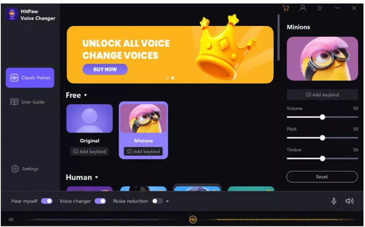 select sound and filter effects