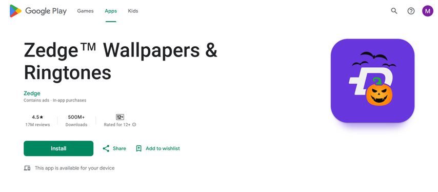 zedge app for downloading