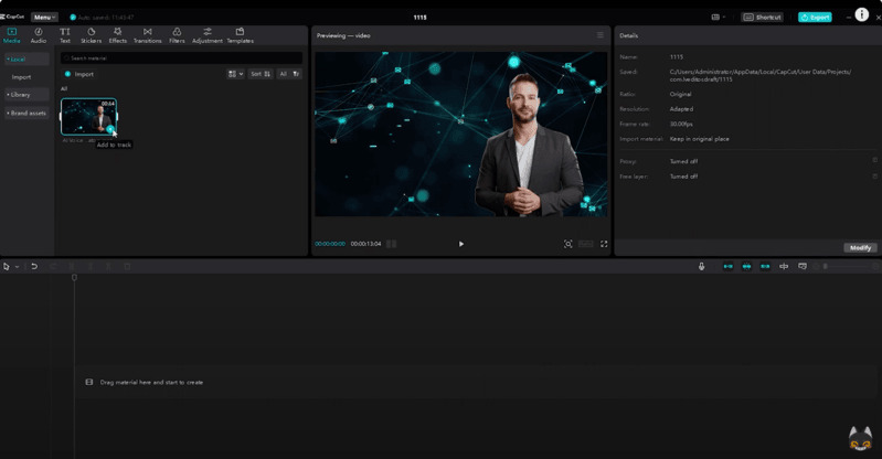 ajouter la piste capcut ai
