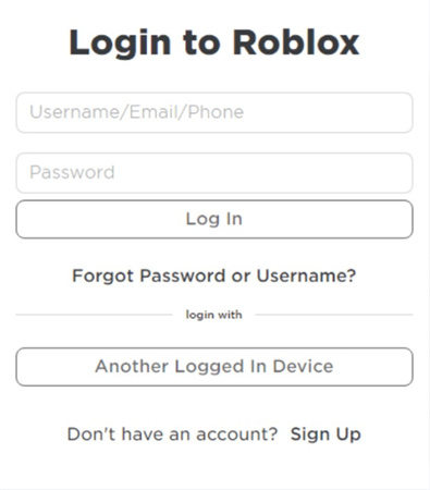 Robloxウェブサイトにログイン