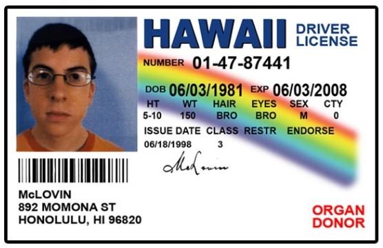 mclovin driver's license