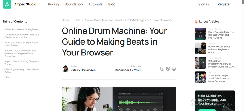 browser-based trap drum machine creator