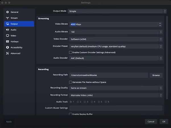 audio setting for streamlabs obs