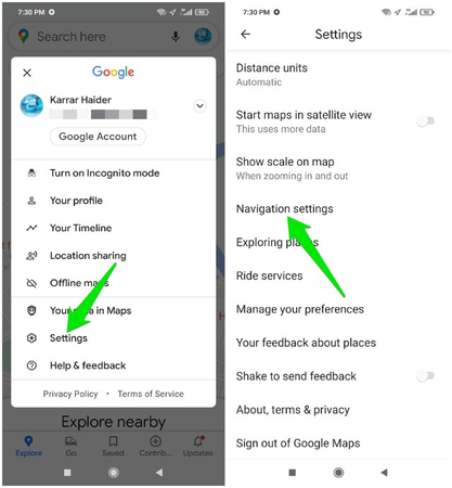 android navigation voice
