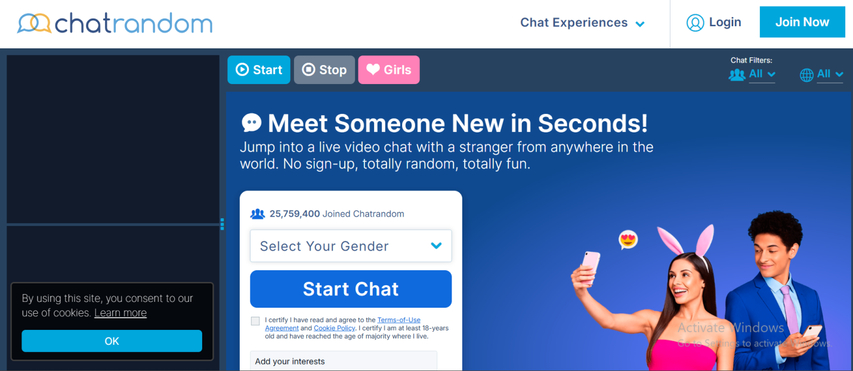 منصة دردشة فيديو مع فلاتر مطابقة متقدمة