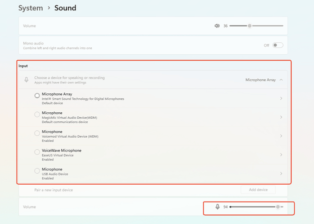 check the sound settings