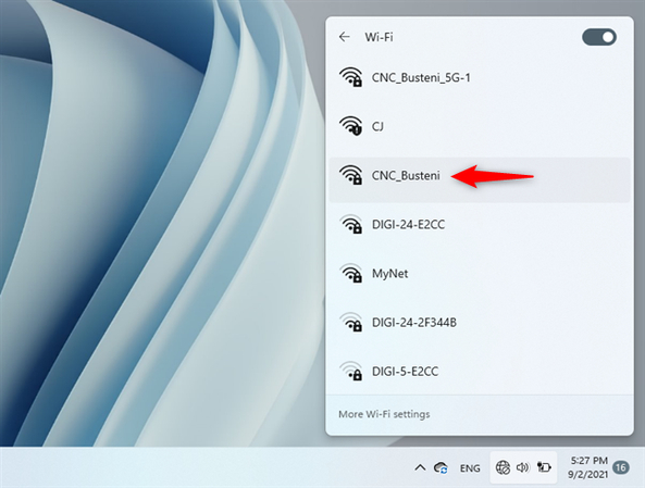 choose active wifi connection