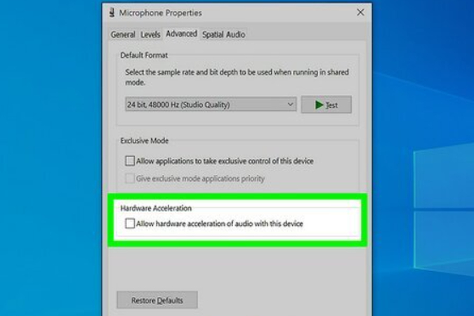 choose microphone properties