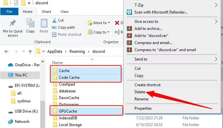 clear discord cache