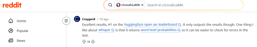 مناقشات reddit حول أداء cohere transcribe