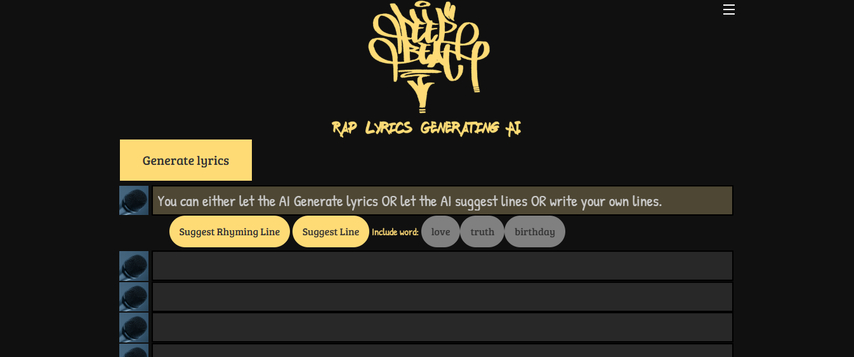 ai rap verse generator with strong rhymes