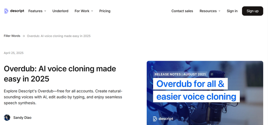 clonagem de voz overdub