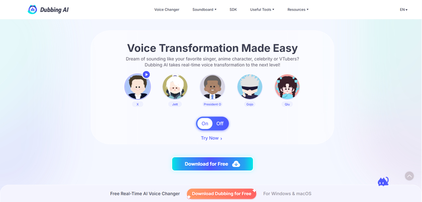 dubbing ai voice changer