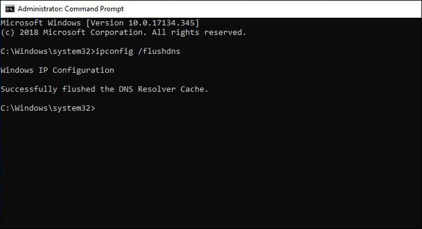 flush the dns code