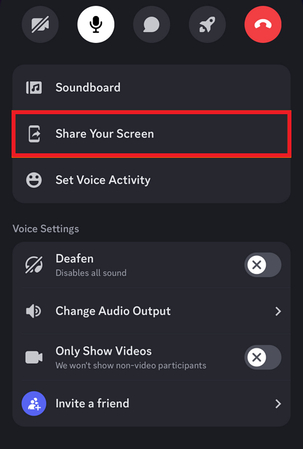 hit screen share button