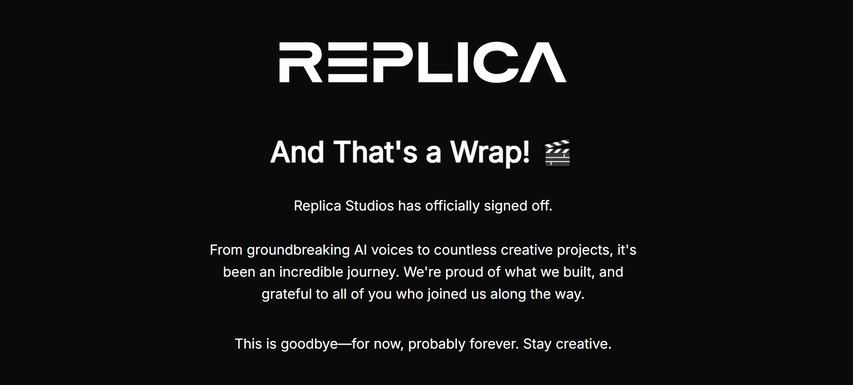 replica studios ai voice generation tool