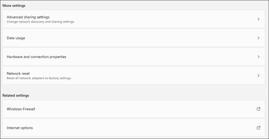 restore network settings to fix peak