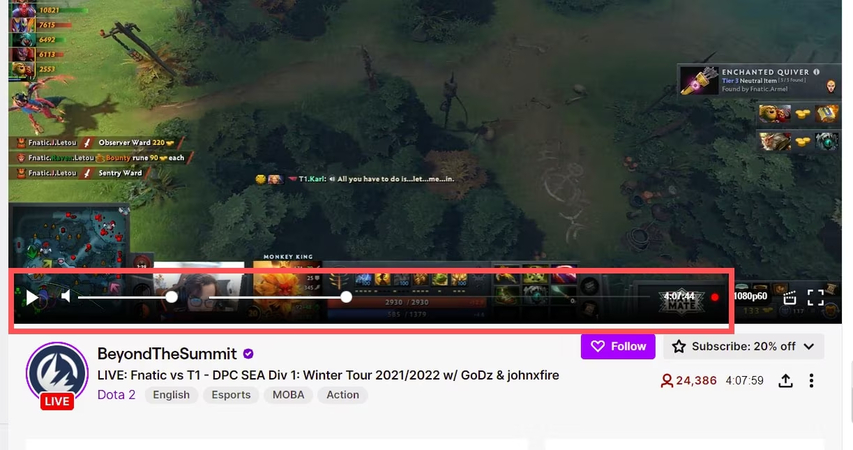 rewind the stream