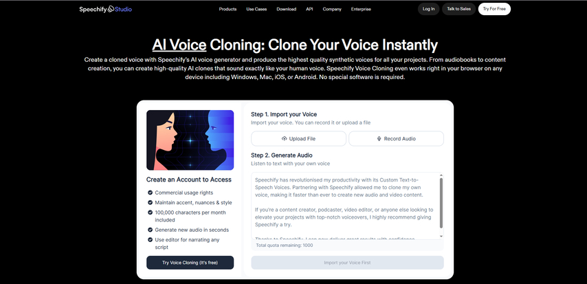 speechify voice cloning