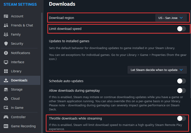 fix steam download speed slower than isp limit