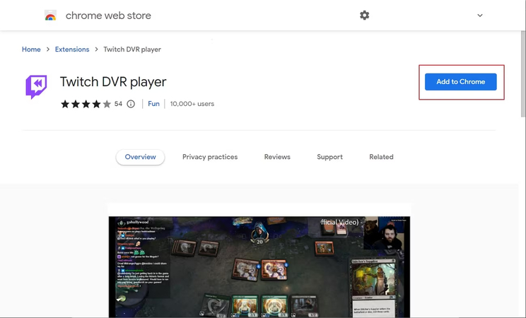 twitch dvr player