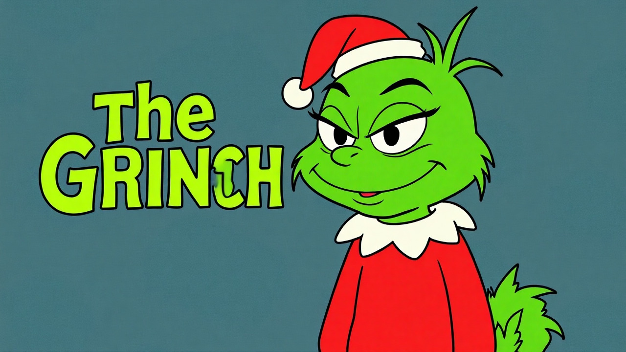 Modern 3D animated Grinch with vibrant fur texture