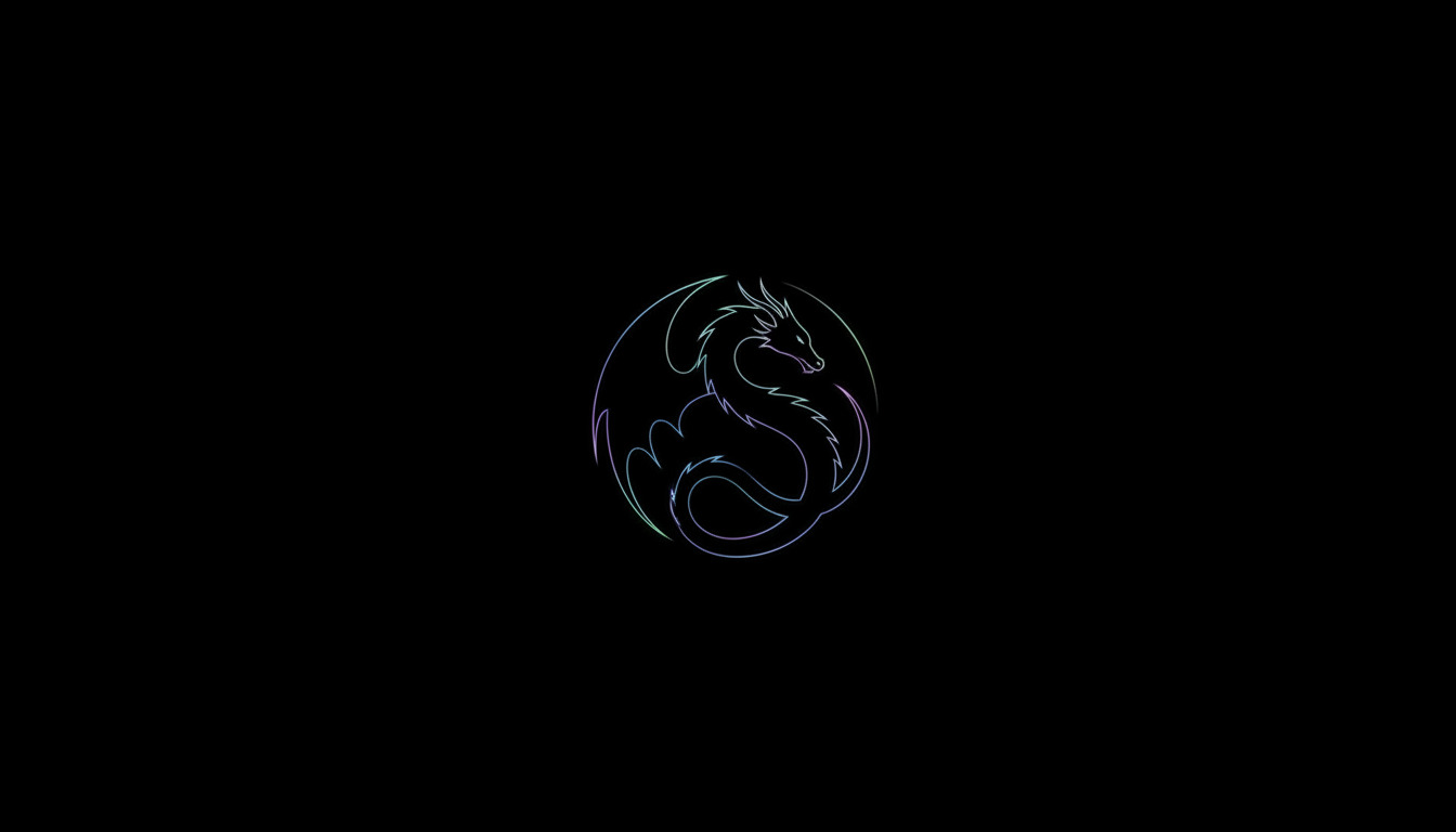Minimalist dragon logo wallpaper