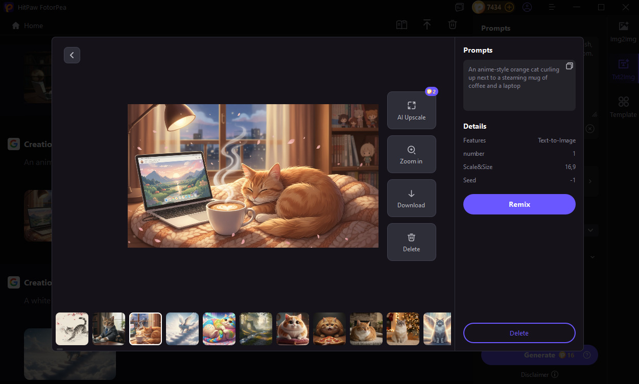 generate ai angel cat with fotorpea