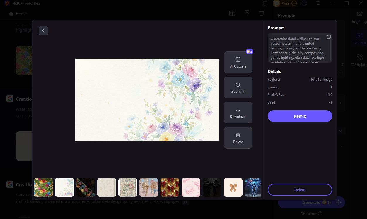 generate flower wallpaper with fotorpea