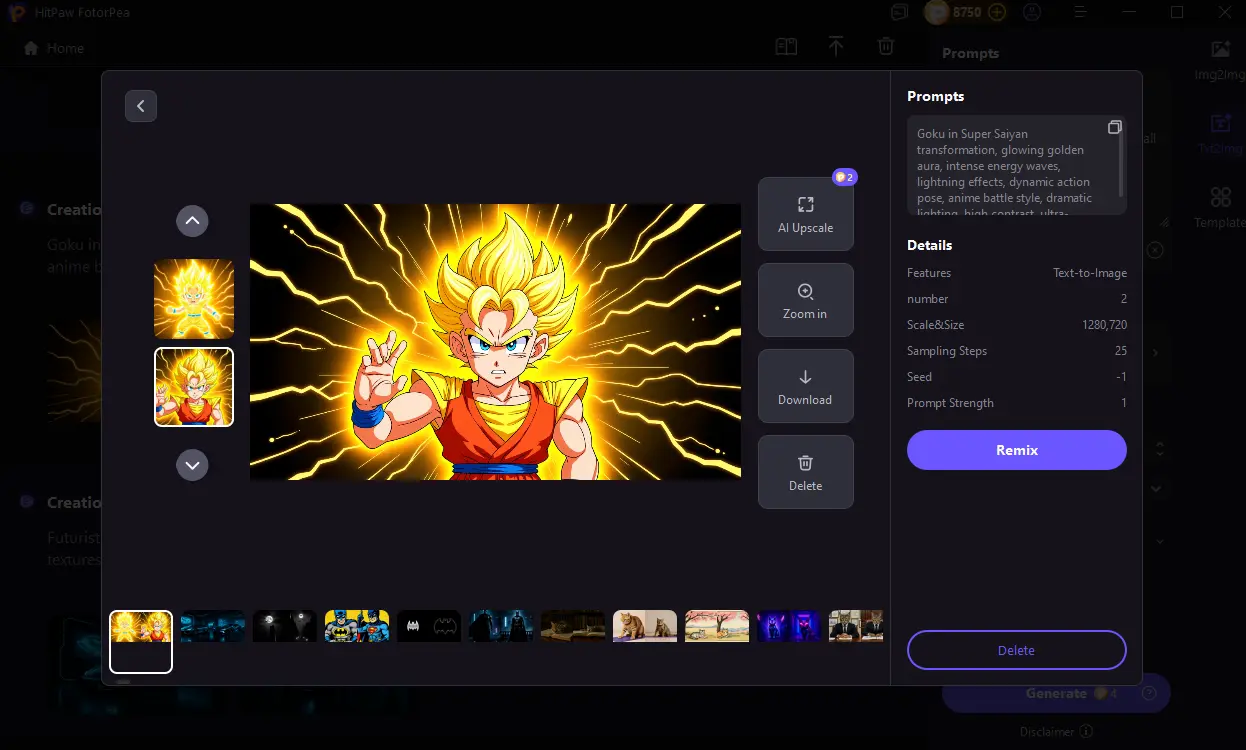 generate goku wallpaper with fotorpea