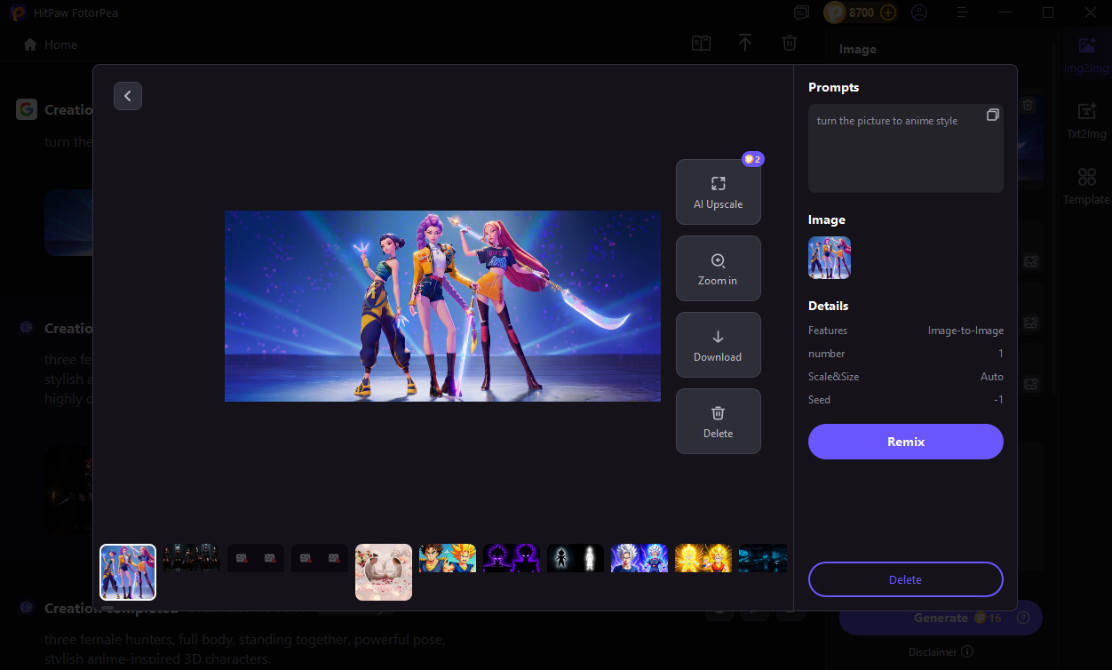 generate kpop demon hunter wallpaper with fotorpea