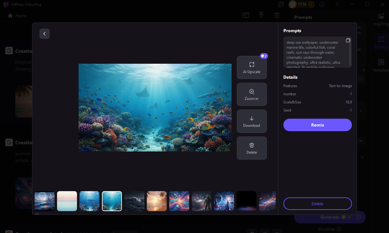 generate ocean wallpaper with fotorpea