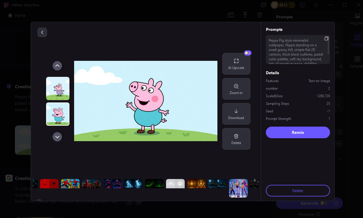 generate peppa pig wallpaper with fotorpea