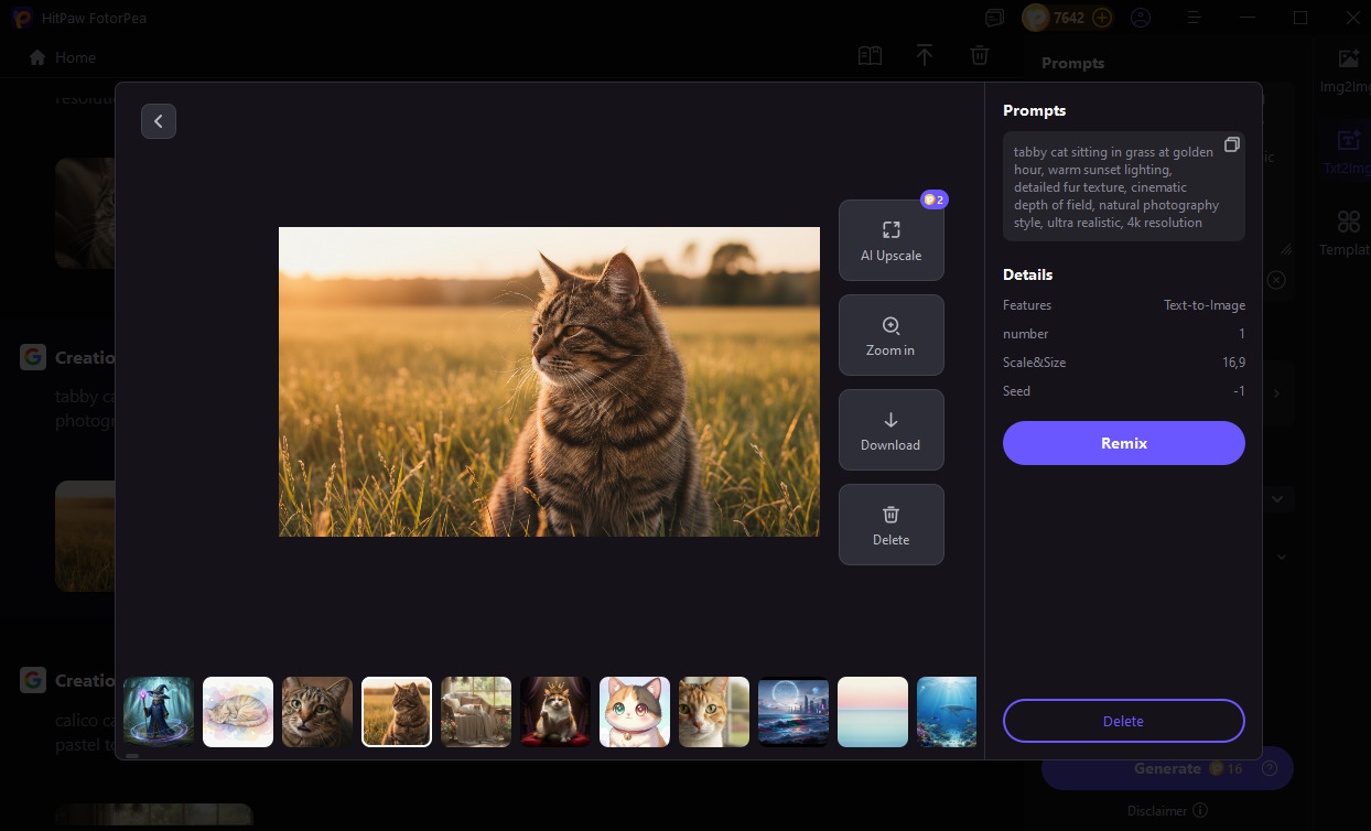 generate tabby cat photo with fotorpea